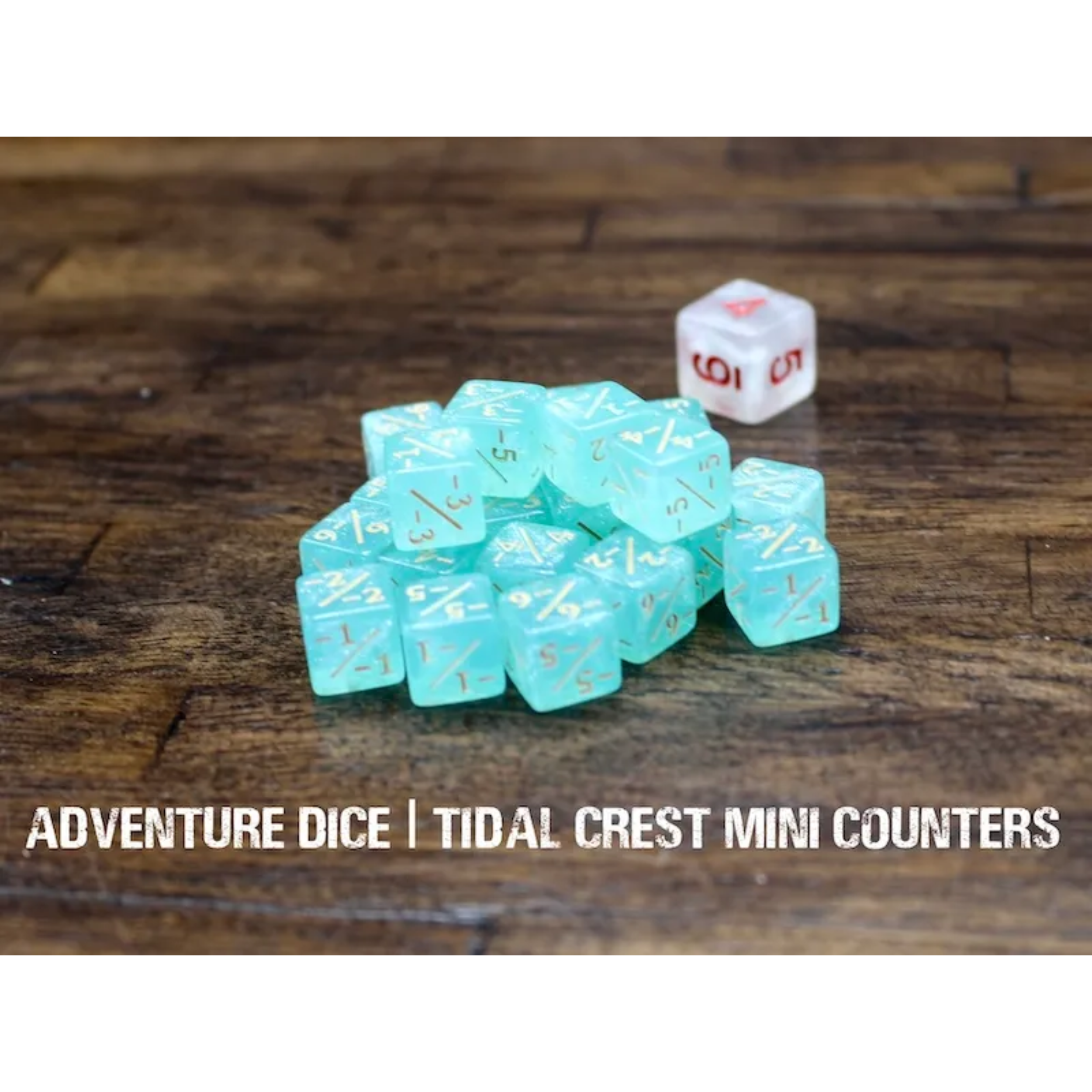 Tidal Crest Blue/White Mini Counters Adventure Dice
